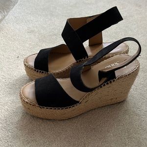 Franco Sarto Black Wedge Heels